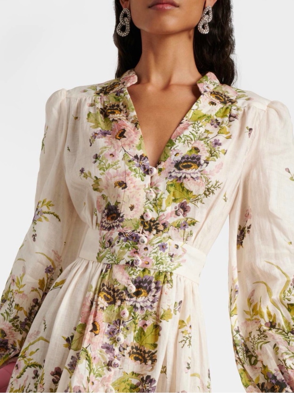 Zimmermann Halliday Plunge floral linen minidress - Picture 10 of 14